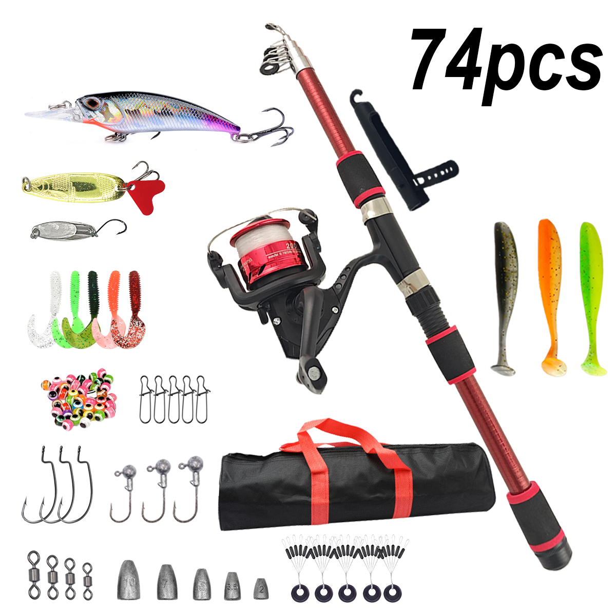 Fishing Pole Set Full Kits Wit – Spincast Reel Bewertung und Preis