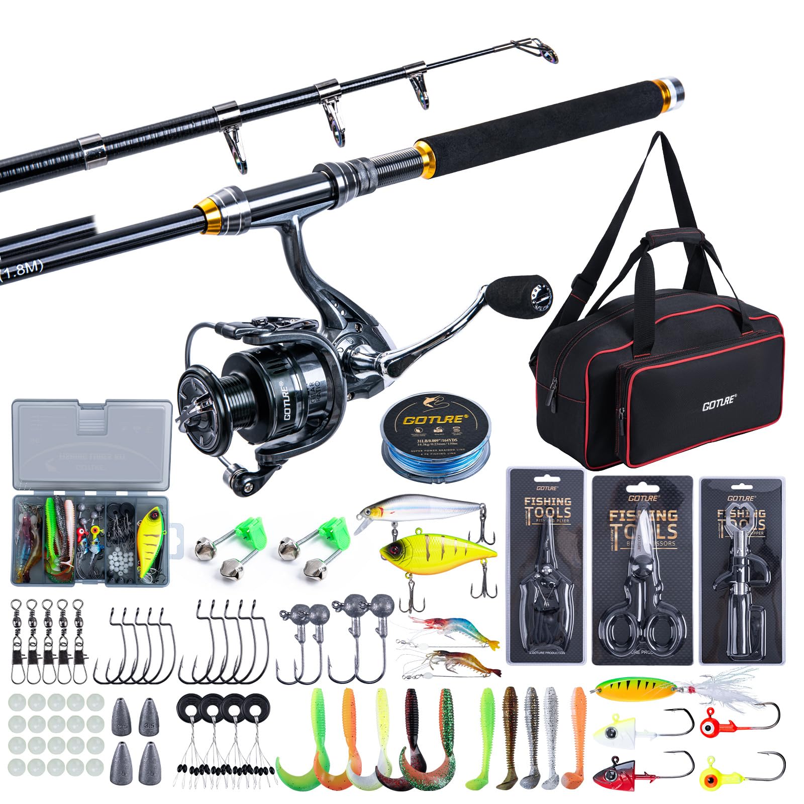 Goture Fishing Telescopic Rod  – Reel Bag Bewertung und Preis